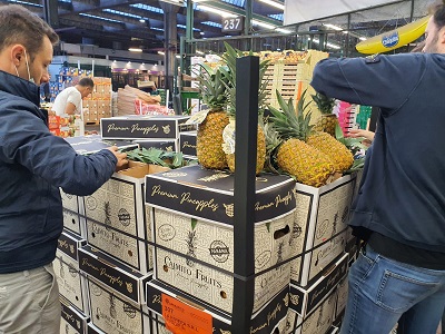 Caimito Fruits boxes at market
